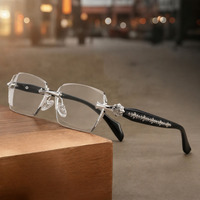 Rimless Diamond-Cut Sunglasses