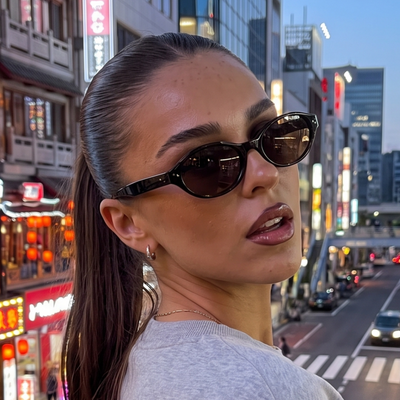 MIRA INK PEARL OVAL SUNGLASSES